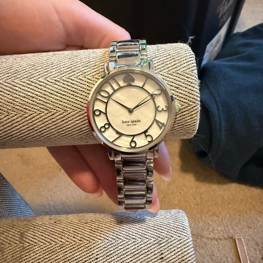 Kate Spade Silver Tone Watch with White Dial